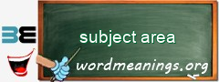 WordMeaning blackboard for subject area